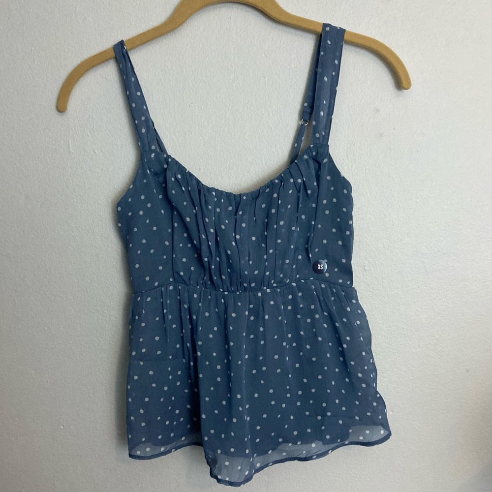 5-15 Abercrombie & Fitch crop top polka dot blue XS NWT